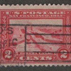 Scott# 398 "PANAMA CANAL" USED, PACIFIC EXPO BOX GRID CANCEL