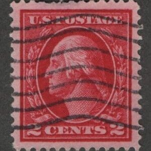 Scott# 406 "WASHINGTON" USED WITH B139 BIG 4 RAILROADS PERFIN