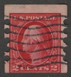 Scott# 409 "WASHINGTON" USED, MAILOMETER TYPE IV, FLAG CANCEL