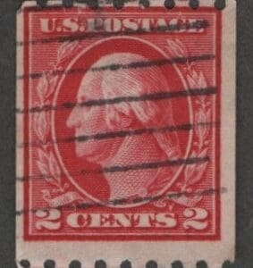 Scott# 411 "WASHINGTON" USED, BAR GRID CANCEL, NICELY CENTERED