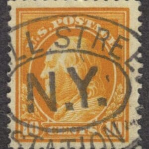 Scott# 416 "FRANKLIN" USED, WALL ST STATION NY DOUBLE OVAL CANCEL