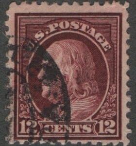 Scott# 417 "FRANKLIN" USED PERF 12, NEW YORK DOUBLE OVAL CANCEL