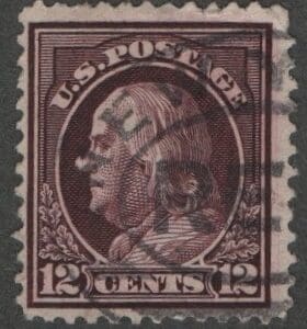 Scott# 417 "FRANKLIN" USED PERF 12, NEW YORK REGISTRATION CANCEL