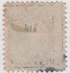 Alternative view of Scott# 418 "FRANKLIN" USED PERF 12, SLWMK, OBLITERATION CANCEL