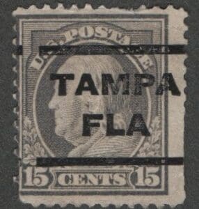 Scott# 418 "FRANKLIN" USED PERF 12, SLWMK, TAMPA, FLA PRECANCEL