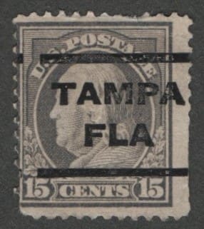 Scott# 418 "FRANKLIN" USED PERF 12, SLWMK, TAMPA, FLA PRECANCEL