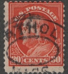 Scott# 420 FRANKLIN USED, ATHOL, MASS DOUBLE OVAL CANCEL