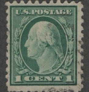 Scott# 424 "WASHINGTON" USED, LITE CANCEL, NICELY CENTERED