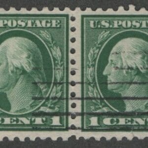 Scott# 424d WASHINGTON USED BKLET PAIR, BAR CANCEL *SEE DETAILS*