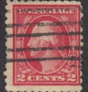 Scott# 425 "WASHINGTON" USED WITH A NARROW BAR GRID CANCEL