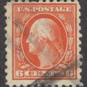 Scott# 429 "WASHINGTON" USED FLAT PLATE PERF 10 WITH A BAR CANCEL