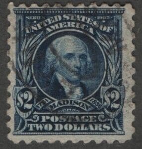 Scott# 479 MADISON USED PERF 10, DBL OVAL CANCEL, NICELY CENTERED