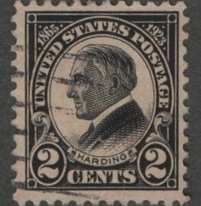 Scott# 610 "HARDING MEMORIAL ISSUE" USED, FLAG CANCEL