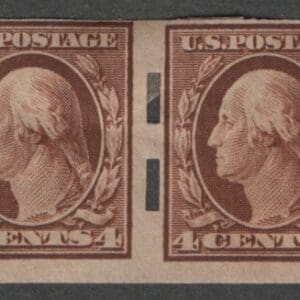 Scott# 346 "WASHINGTON" MINT PAIR WITH SCHERMACK TYPE III PERFS
