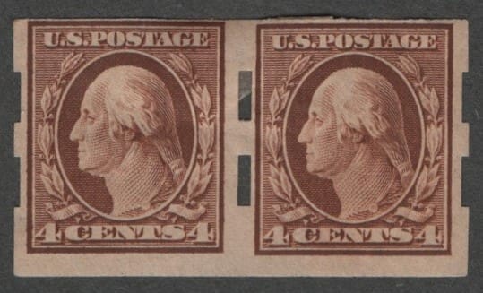 Scott# 346 "WASHINGTON" MINT PAIR WITH SCHERMACK TYPE III PERFS