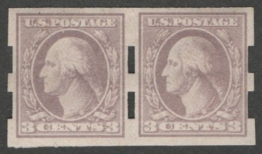 Scott# 535 "WASHINGTON" MNH PAIR, SCHERMACK TYPE III PRIVATE PERFS