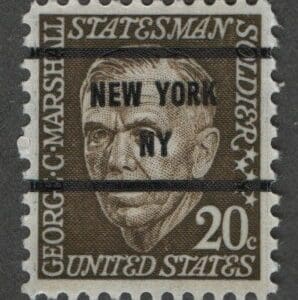 Scott# 1289 "G. C. MARSHALL-STATESMAN" MNH N.Y. PRECANCEL SINGLE