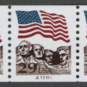 SCOTT 2523A "MT RUSHMORE" MNH DARK BROWN, PNC5 PLATE # A11111