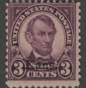 Scott# 661 "LINCOLN" MNH KANSAS OVERPRINT, OG, WITH GUM BREAKERS