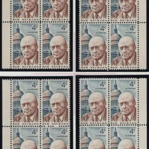 Scott# 1202 "SAM RAYBURN" MNH MATCHED PLATE BLOCKS (4) P# 27263