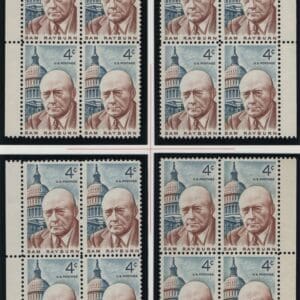 Scott# 1202 "SAM RAYBURN" MNH MATCHED PLATE BLOCKS (4) P# 27265