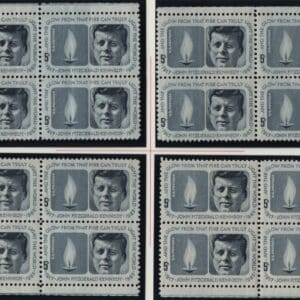 Scott# 1246 JOHN F KENNEDY MNH MATCHED PLATE BLOCKS (4) P# 27800