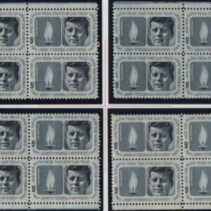 Scott# 1246 JOHN F KENNEDY MNH MATCHED PLATE BLOCKS (4) P# 27802