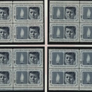Scott# 1246 JOHN F KENNEDY MNH MATCHED PLATE BLOCKS (4) P# 27803