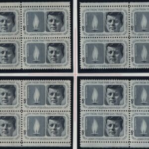 Scott# 1246 JOHN F KENNEDY MNH MATCHED PLATE BLOCKS (4) P# 27805