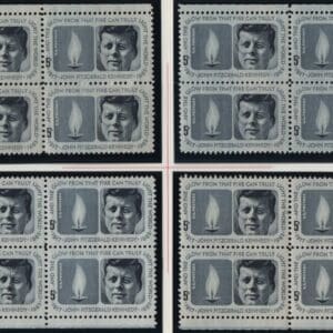Scott# 1246 JOHN F KENNEDY MNH MATCHED PLATE BLOCKS (4) P# 27806