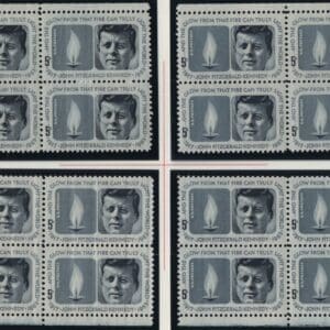 Scott# 1246 JOHN F KENNEDY MNH MATCHED PLATE BLOCKS (4) P# 27807