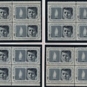 Scott# 1246 JOHN F KENNEDY MNH MATCHED PLATE BLOCKS (4) P# 27809