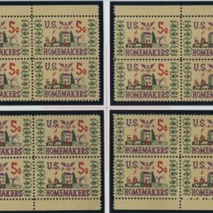 Scott# 1253 HOMEMAKERS MNH MATCHED PLATE BLOCKS (4) PLATE # 27917
