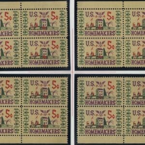 Scott# 1253 HOMEMAKERS MNH MATCHED PLATE BLOCKS (4) PLATE # 27921