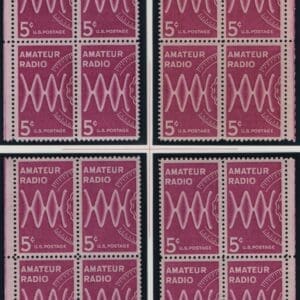Scott# 1260 "AMATEUR RADIO" MNH MATCHED PLATE BLOCKS (4) P# 27900