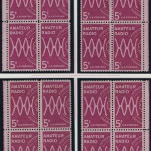 Scott# 1260 "AMATEUR RADIO" MNH MATCHED PLATE BLOCKS (4) P# 27901