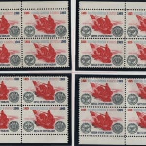 Scott# 1261 BATTLE OF NEW ORLEANS MATCHED PLATE BLOCKS (4)P#27983