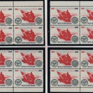 Scott# 1261 BATTLE OF NEW ORLEANS MATCHED PLATE BLOCKS (4)P#27984