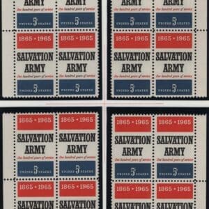 Scott# 1267 "SALVATION ARMY" MNH MATCHED PLATE BLOCKS (4) P# 28118