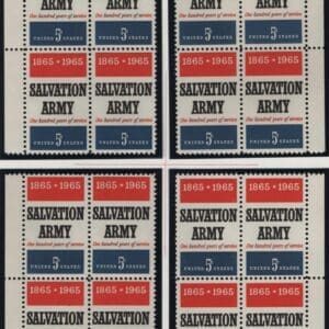 Scott# 1267 "SALVATION ARMY" MNH MATCHED PLATE BLOCKS (4) P# 28123