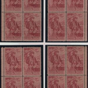 Scott# 1268 DANTE ALIGHIERI MNH MATCHED PLATE BLOCKS (4) P# 28108