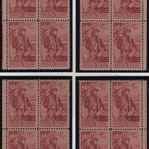 Scott# 1268 DANTE ALIGHIERI MNH MATCHED PLATE BLOCKS (4) P# 28111
