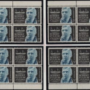 Scott# 1270 "ROBERT FULTON" MNH MATCHED PLATE BLOCKS (4) P# 28151