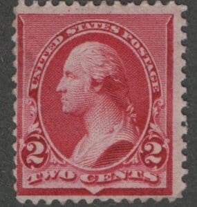 Scott# 220 "WASHINGTON" MINT, NO GUM, PENCIL # ON BACK