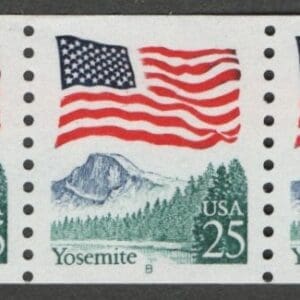 Scott# 2280a "FLAG-YOSEMITE" MNH PNC5, PLATE # 8, NICELY CENTERED