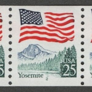 Scott# 2280a "FLAG-YOSEMITE" MNH PNC7, PLATE # 2, NICELY CENTERED