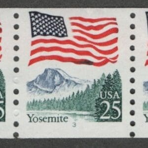 Scott# 2280a "FLAG-YOSEMITE" MNH PNC7, PLATE # 3, NICELY CENTERED