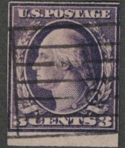 Scott# 484 "WASHINGTON" USED TYPE II IMPERFORATE, 7 BAR CANCEL