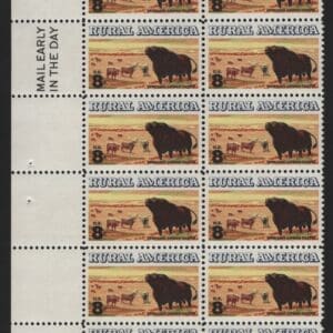 Scott# 1504 "RURAL AMERICA - ANGUS CATTLE" MNH PLATE STRIP (20)