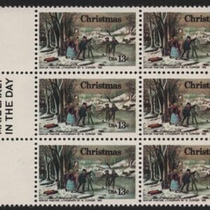 Scott# 1702 "WINTER PASTIME" MNH MAIL EARLY BLOCK (6)